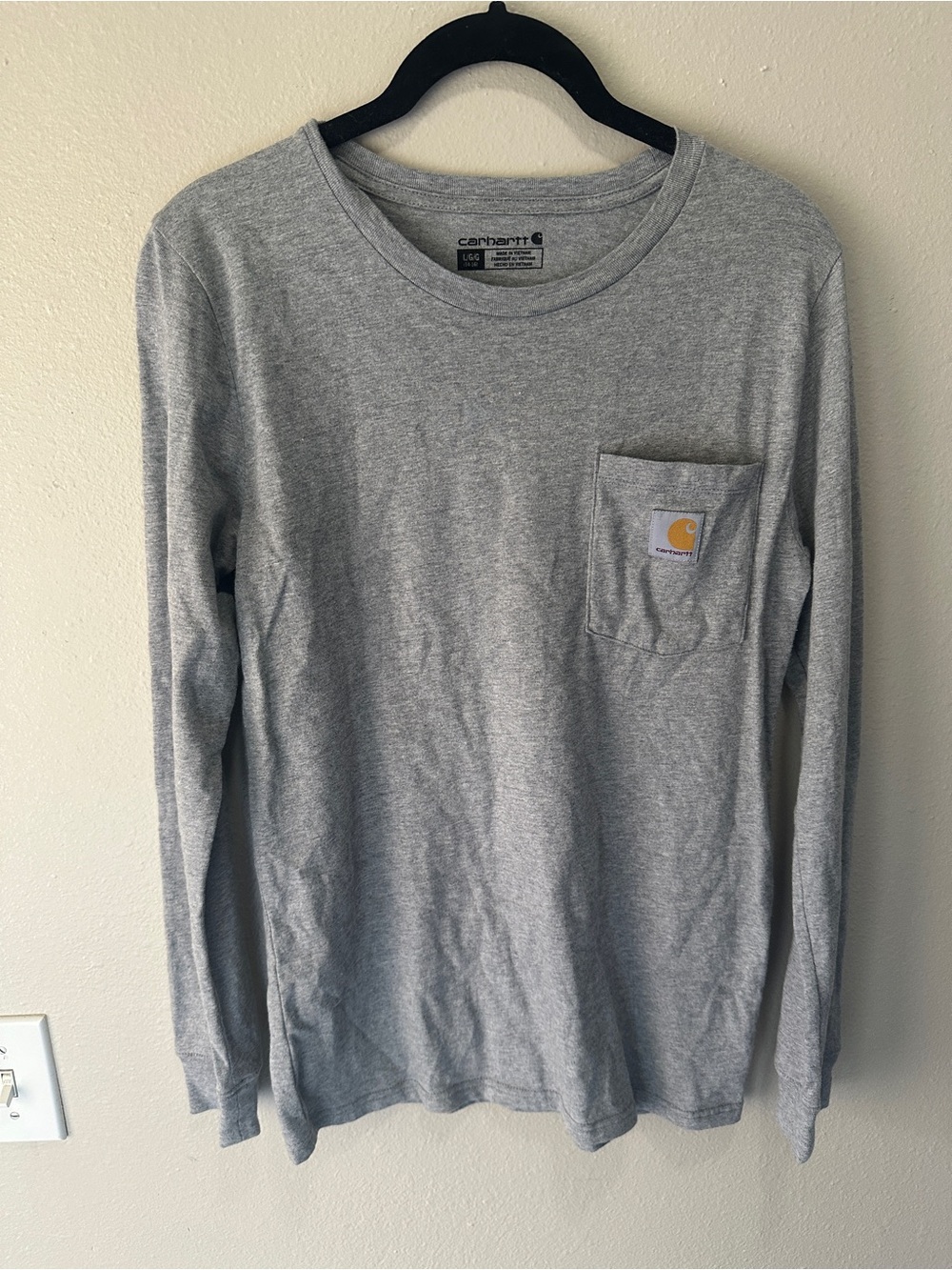 Carhartt Men’s Crewneck Long Sleeve Pocket Sweater — Light Gray